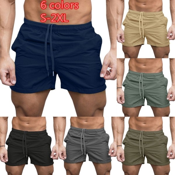 Mode mænd shorts Ensfarvede Strand shorts . gray S