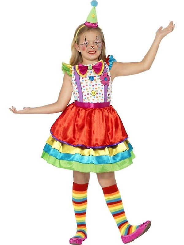Deluxe klovnepikekostyme, liten alder 4-6 Mlticolored S