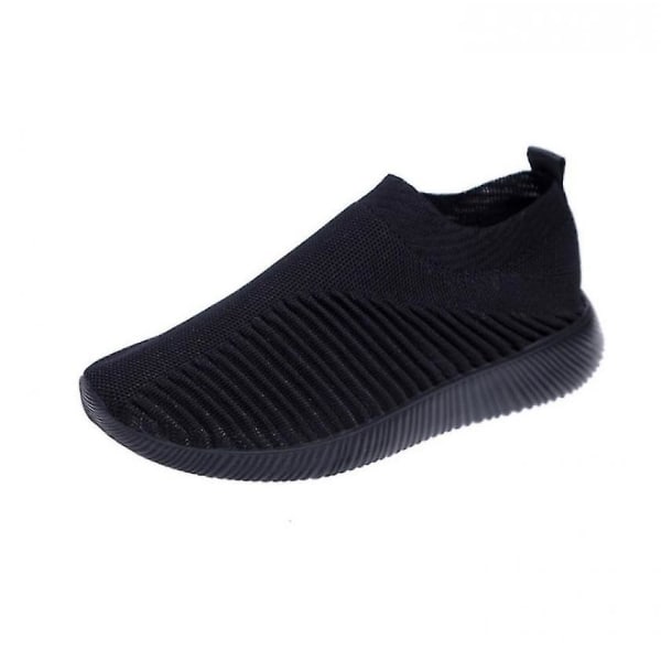 Dam Walking Sneakers Stickade Mesh Slip On Shoes Andas Flat Pumps Casual Trainers W Black 41