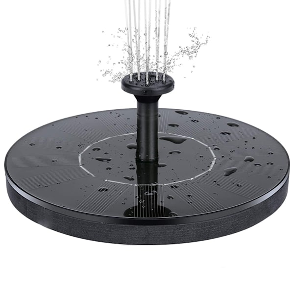 Solcelledrevet vandfontæne 16 cm Sort H