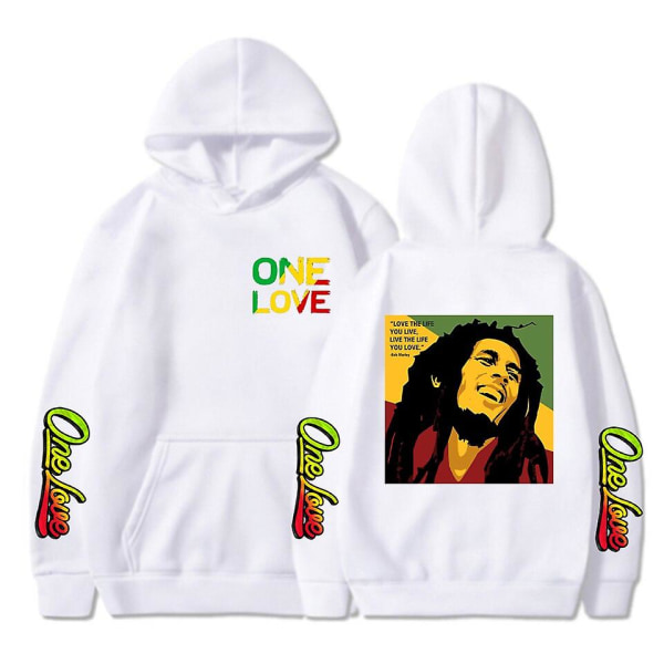 Rapper Bob Marley Hoodie Mænd Mode Kappa Dreng Uvtröja Barn Hip Hop Dame Svedtröjer Egen Reggae One Love Hoody Gothic Herretøj L 2DF5122407-white