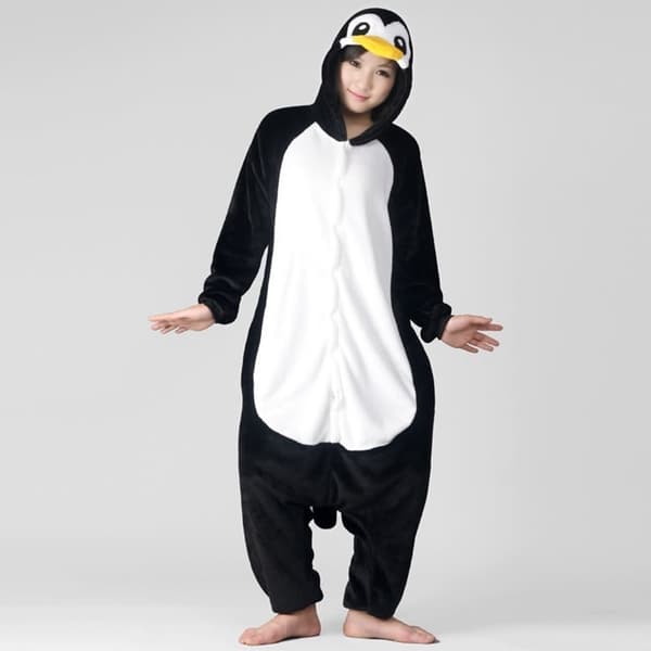 Fancy Cosplay Kostym Onesie Pyjamas Vuxen Nattkläder Pingvin L