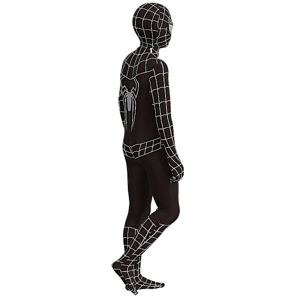 Svart Spiderman Cosplay Kostym Party Jumpsuit Monterade barnkläder 100cm