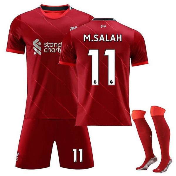 21/22 Liverpool Home Salah Fotballdrakt Treningsdrakter zV M.SALAH NO.11 24 (130-140)