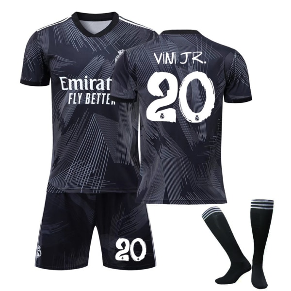 2022-23 Real Madrid Jubilæumstrøje Sæt Benzema Vinicius xZ VINI JR. 20 XS (160-165cm)