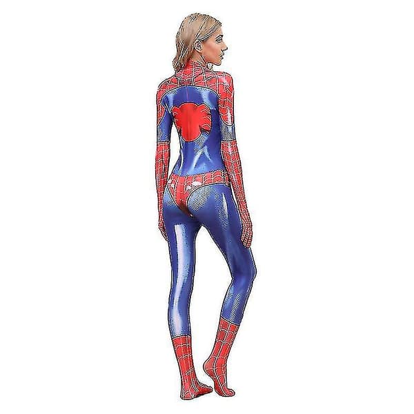 Spiderman Bodysuit til kvinder Halloween Cosplay kostume Red L