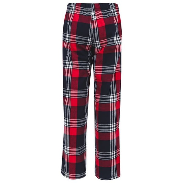 SF Minni Barn/Barn Tartan Loungebyxor 5-6 år Röd/Navy Red/Navy Check 5-6 Years