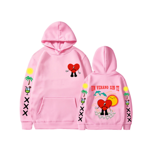 Uusi albumi Bunny Merch Bad un verano sin ti Huppari Takki Herra Nainen - Pink S