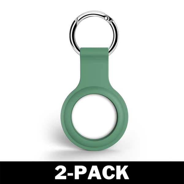 Airtag Apple Skal Silikon Med Nyckelring Grønn W 2-Pack