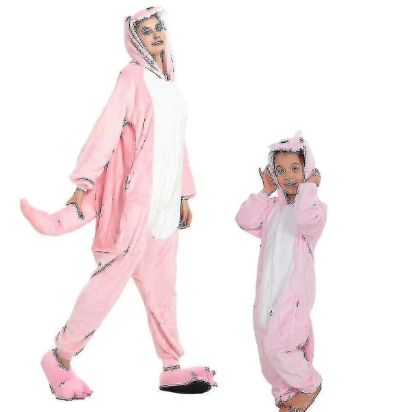 Dinosaur-asu Pyjama Onesie A Pink XL