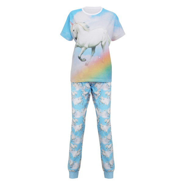 Julbutik Dame/Dame Unicorn Pyjamas  Lyseblå Un Light Blue Unicorn XS/S