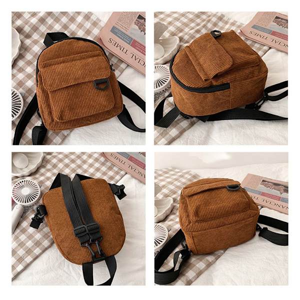 Mode Kvinnor Mini Ryggsäck Enfärgad Y beige