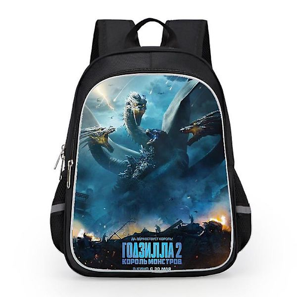Godzilla Print School Bag Kids Waterproof Backpack #1 Y 2 L