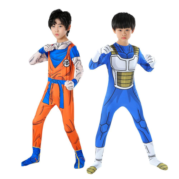 Dragon Ball Son Goku Vegeta Dress Cosplay Kostym Fest Jumpsuit Passform Barnkläder 140