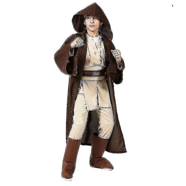 Jedi Warrior komplett sett Cosplay-kostyme for barn L