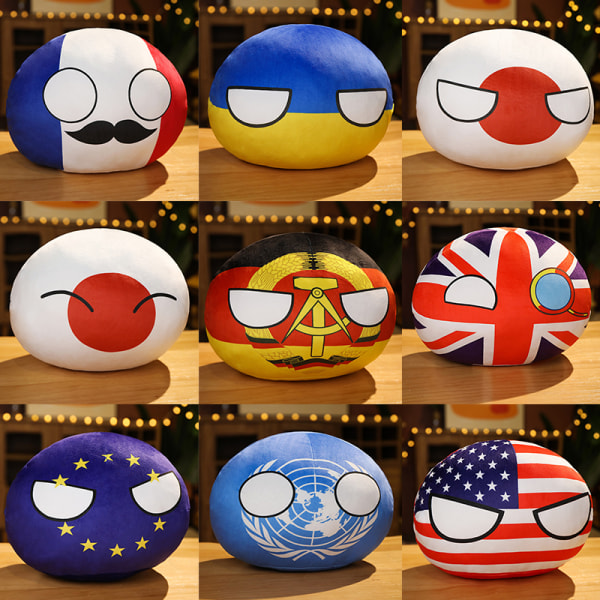 10 cm Country Ball Plyschleksak Polandball hänge Countryball xZ 16(Japan smile)