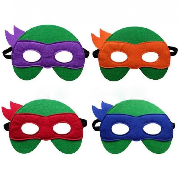 Halloween tegnefilm filtmaske til Teenage Mutant Ninja Turtles masker, 4-pak