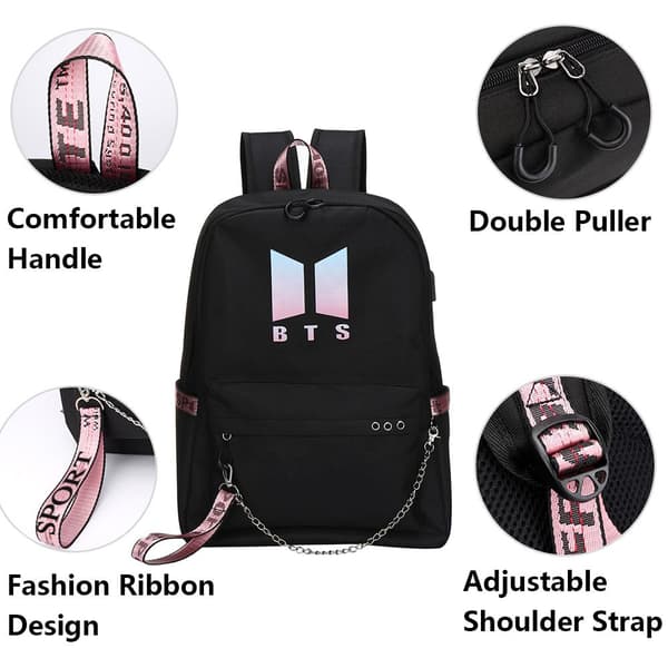 BT21 Skoletaske Kæde Rygsæk Skuldertasker W