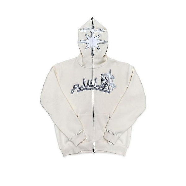 Hel lynlås til damer Luvtrøje til herre Loose Hip Hop Goth Par Jakke yz ivory XXL