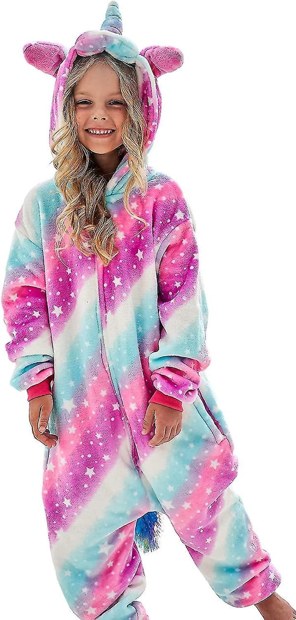 Blød Rose Starlight 7-8 år Børnepyjamas Onesie Matchende dukke og piger