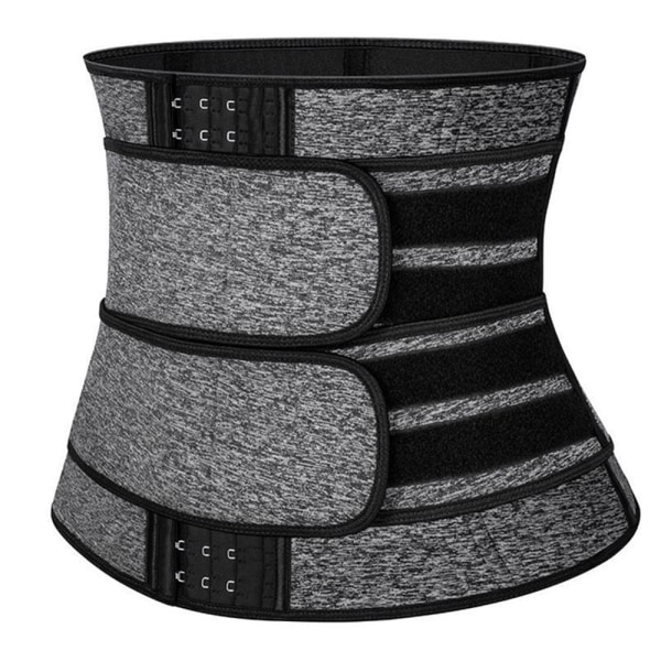 Kvinnor Waist trainer Korsett Svettbälte Trimmer Träning Fitness W grey L