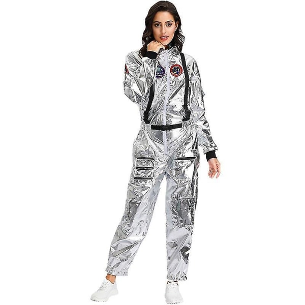 Astronautin puku avaruuspuku haalari naisille Halloween-juhliin L Women