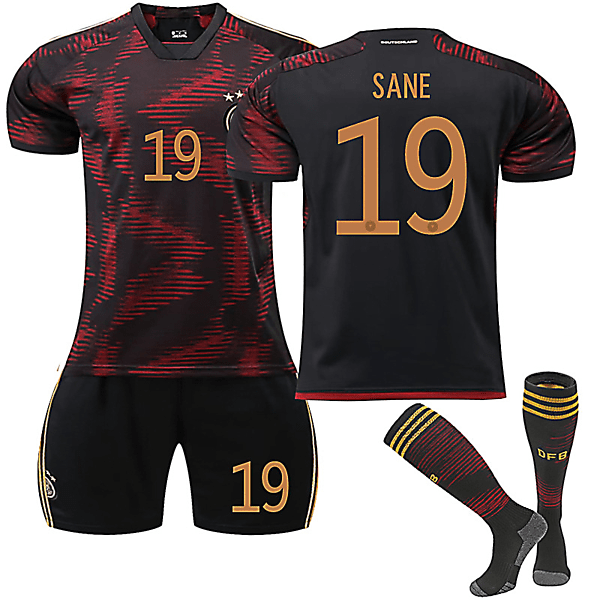 Tyskland 22-23 Bortalag Jersey SANE Nr 19 Fotbollströja kit W 20