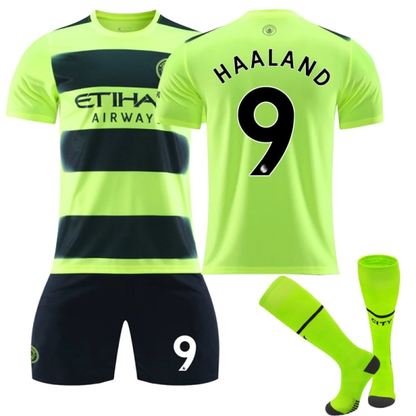 22/23 anchester City Away Kids Fotbollströja Träningsdräkter HAALAND 9 M