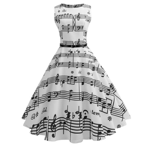 Kvinder Kjole Medium Kjole Stor vinge Musik symbol vinge Musik S