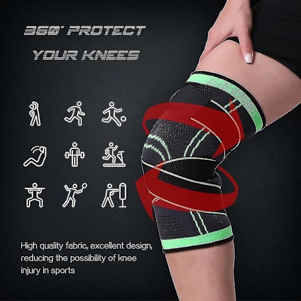 1 stk. knæbeskyttelse til mænd tryksatte elastiske knæbeskyttere til fitness Basketball Volleyballbrace Protector Crossfit red S