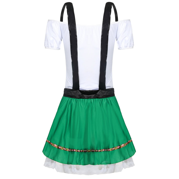 Tyske kvinner Oktoberfest Strappy Dress Kostyme Cosplay Uniformer Scene Performance Kostyme Øl Kostyme Kostyme