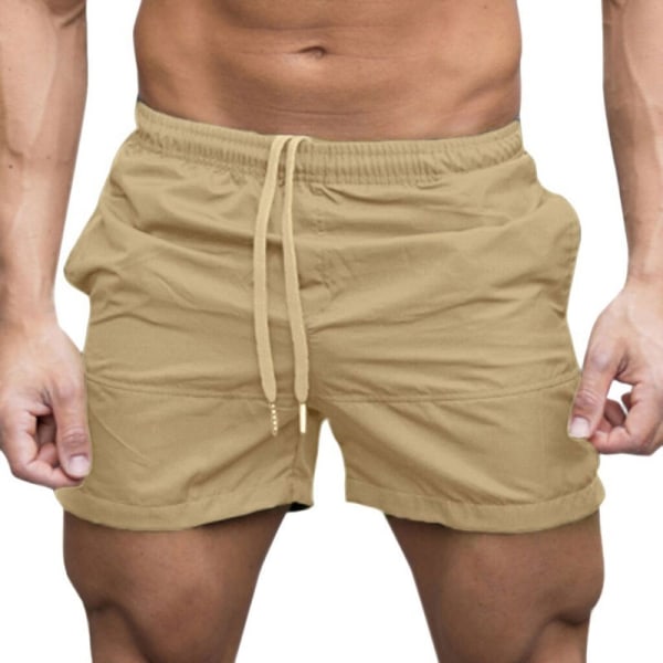 Mode Mænd Shorts Ensfarvede Strandshorts . army green L