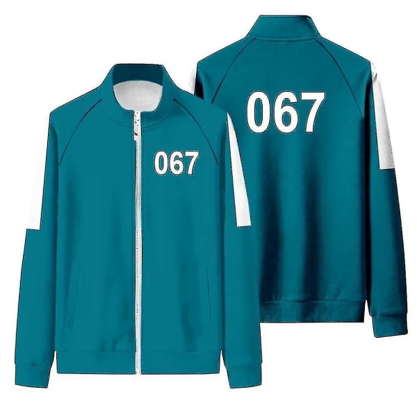 Squid Game Jacka Byxor Sport Dragkedja Cardigan Digital 067 Printing Pocket Sweatshirts Set W L