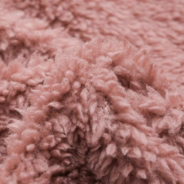Naisten Oversize Hupullinen Takki Talvi Fleece Huppari Plyysi Paksu Takki Lämpimät Päällysvaatteet Pink M