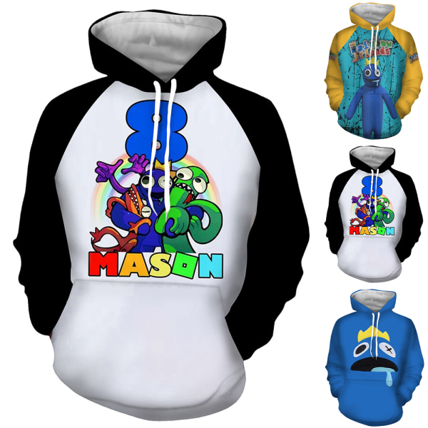 Børns Rainbow Friends Hoodie 3D Print Sweatshirt Pullover Jumper H C 130cm