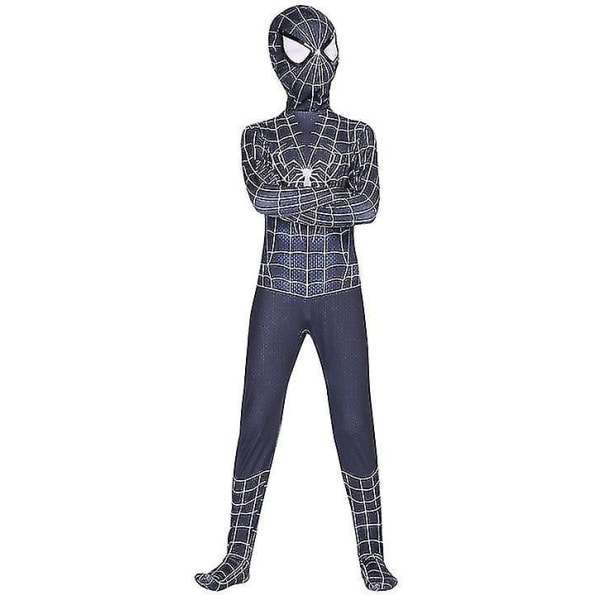 Barn Spiderman Fancy Dress Party Jumpsuit Cosplay Kostym Halloween-1 Black white