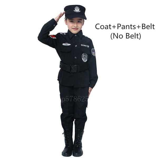 Politiuniform for barn, Cosplay-sett Farge 1 W Height 140CM