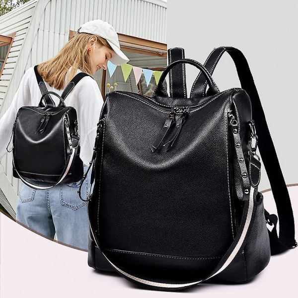2021 Uusi naisten reppu Designer korkealaatuinen nahkalaukku naisille Muoti koululaukut Suuri kapasiteetti Matkustaminen reppuja Mochila W Blue
