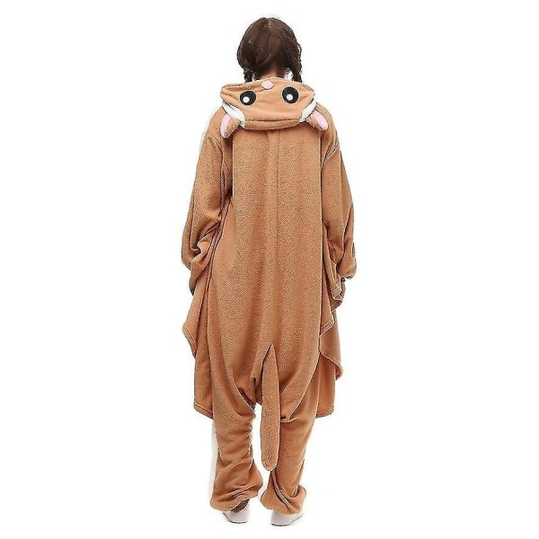 Dyr Voksen Kigurumi Flyvende quirrel Onesies Fest Halloween us Pyjamas Cosplay Chipmuck Kostumer Overtøj Jumpsuit M S