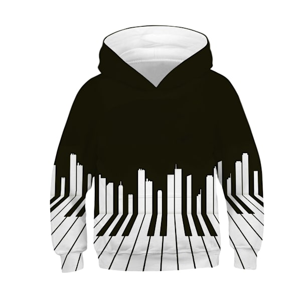 Print huvtröja med casual för barn k light black M