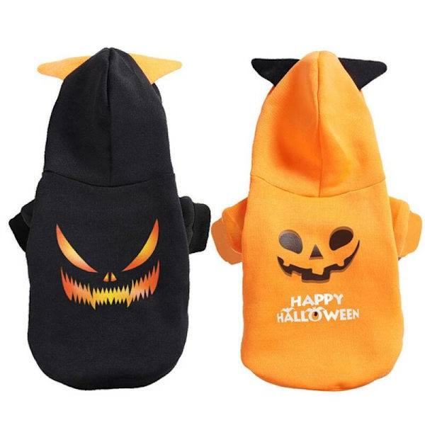 Halloween-lemmikkieläinten vaatteet Koiranpentu Kissa Fancy-asu Kurpitsa Yellow L