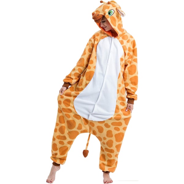 Pyjama i ett tycke, djurdräkt för giraff i ett tycke S s