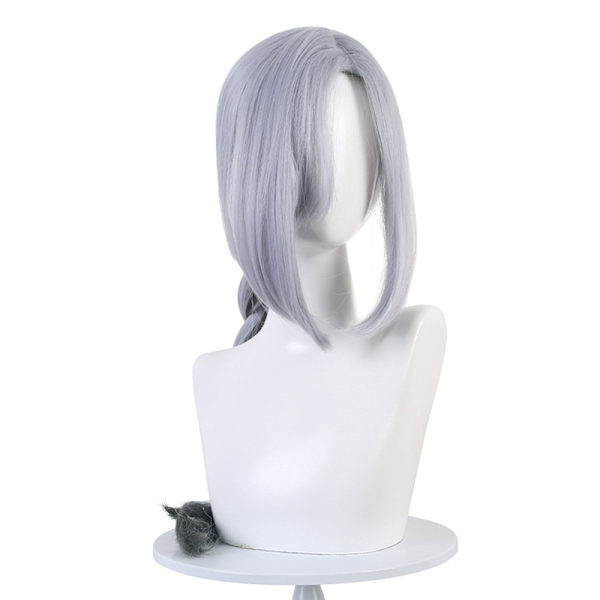 Genshin Impact Shenhe Cosplay Parykk Blå Hvit Farge Lang