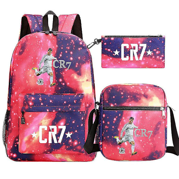 Fotball Ronaldo Cr7 Set - Skolevesker for jenter/gutter, reiseriggsekk for bærbar PC, ryggsekker for kvinner, skuldersekker og etui yz 5