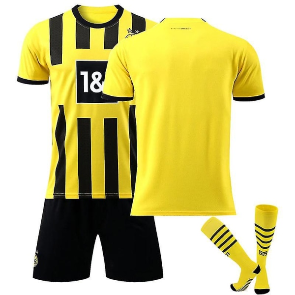 2022-2023 Borussia Dortmund Jersey Barn Fotbollströja Herr Fotbollströja Kit W Unnumbered Kids 18(100-110)