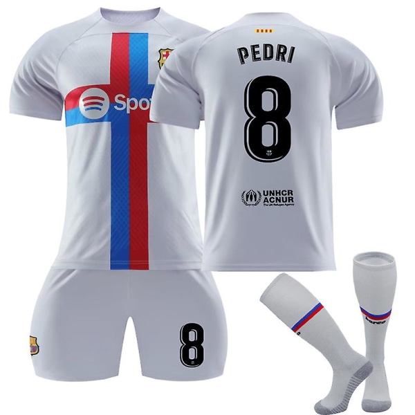 Barcelona 22-23 fodboldtrøje udebane T-shirt xZ PEDRI 8 Kids 26(140-150CM)