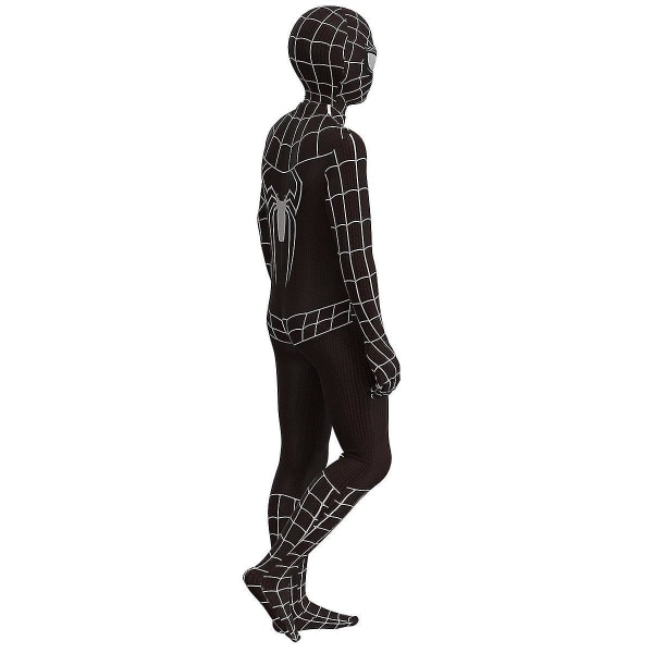 Sort Spiderman Cosplay Kostume Fest Jumpsuit Tætsiddende Børnetøj A 170cm