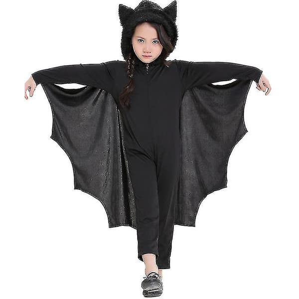 Barns svart fladdermus kostym Halloween S