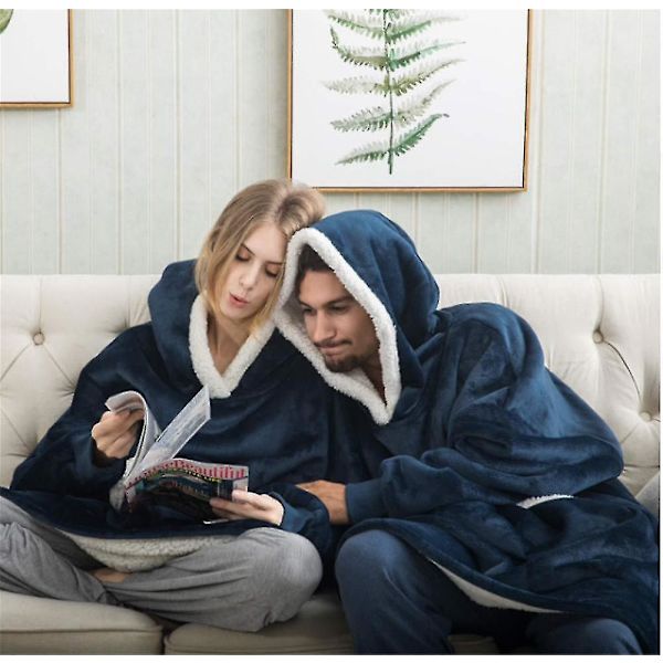 Filt Sweatshirt Oversized hættetrøje T navy