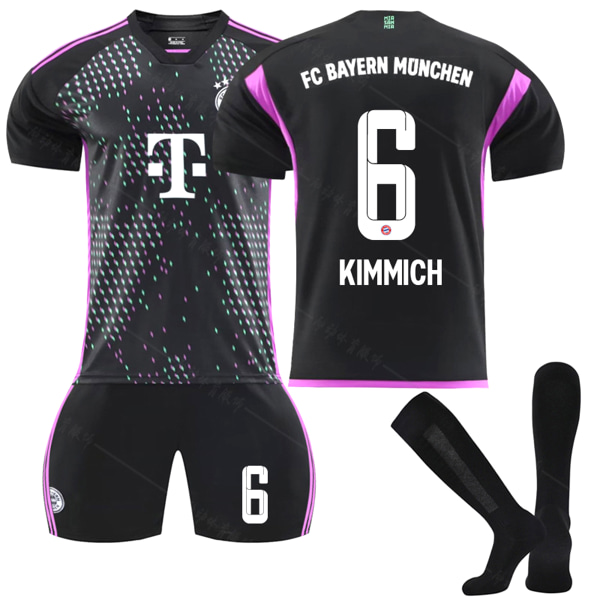 23/24 Uusi kausi Vieras FC Bayern München KIMMICH Nro 6 Lasten Jersey-paketti Barn-22